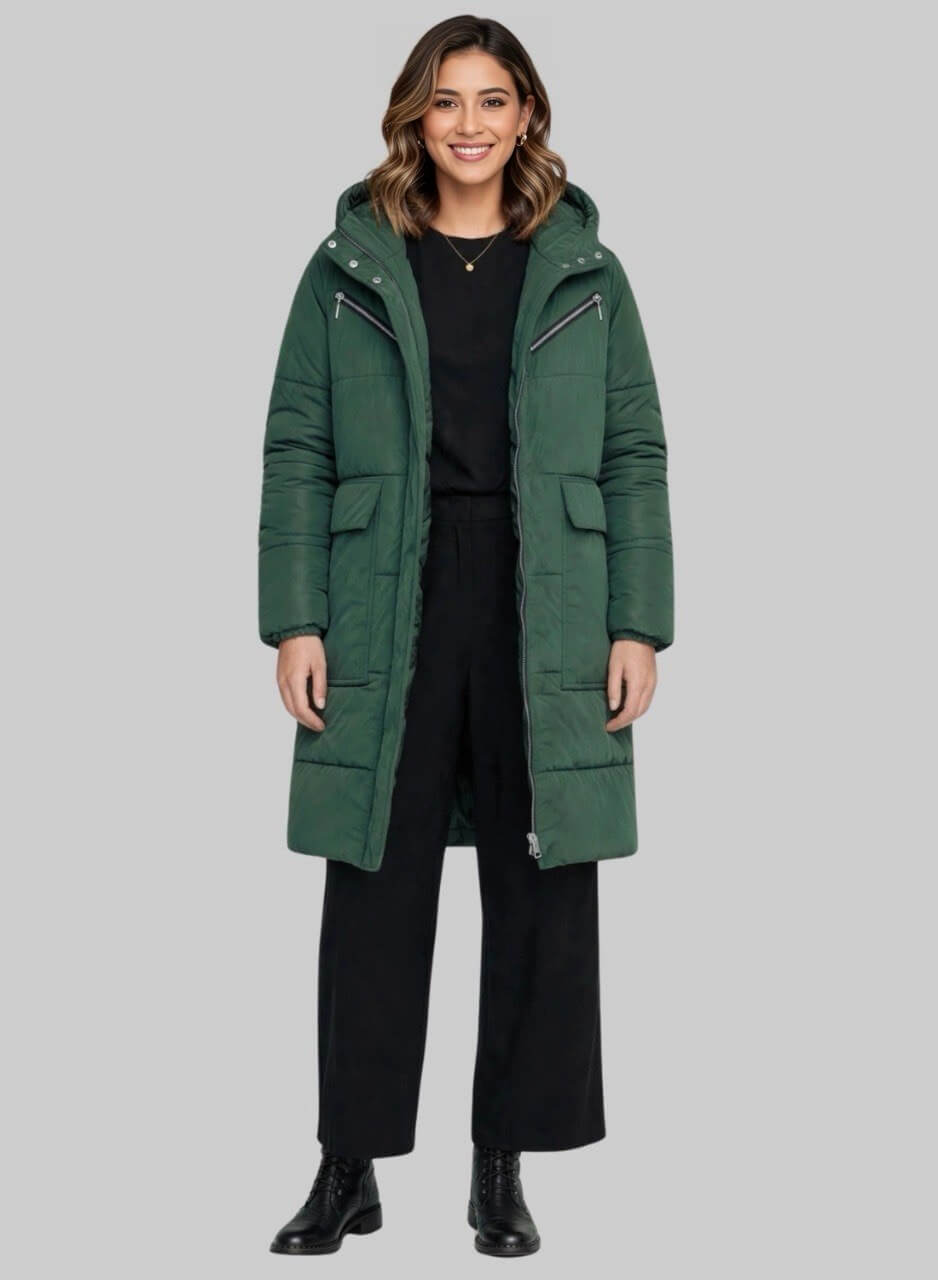 Gabán largo acolchado para mujer semi oversize Titán INOLVIDABLE
