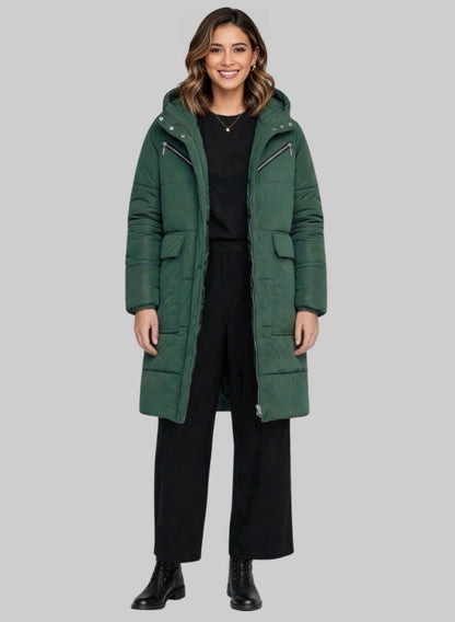 Gabán largo acolchado para mujer semi oversize Titán INOLVIDABLE