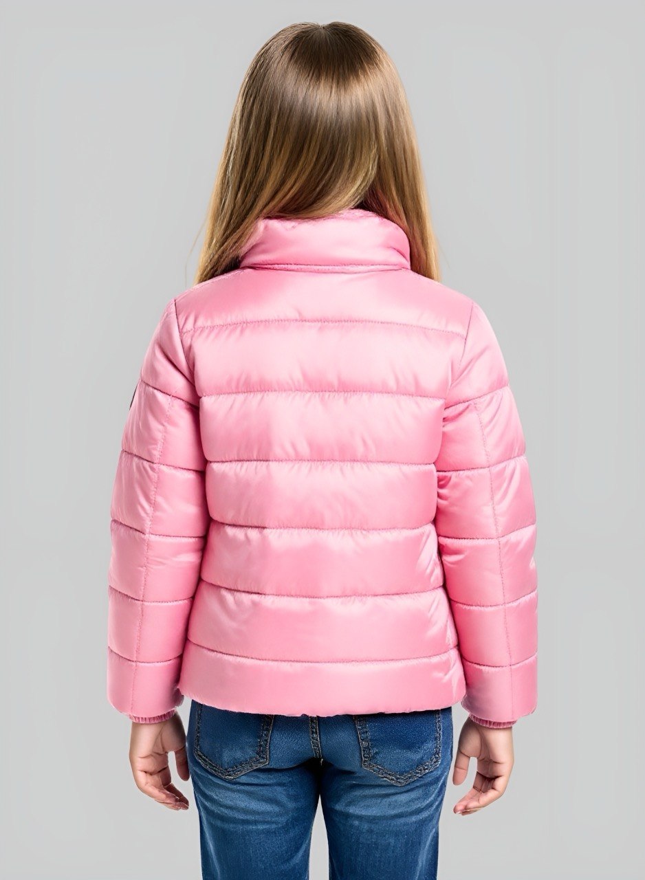 Chaqueta acolchada brillante rosa para niña INOLVIDABLE