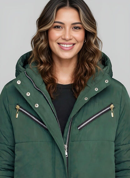 Gabán largo acolchado para mujer semi oversize Titán INOLVIDABLE