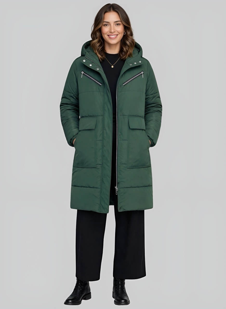 Gabán largo acolchado para mujer semi oversize Titán INOLVIDABLE