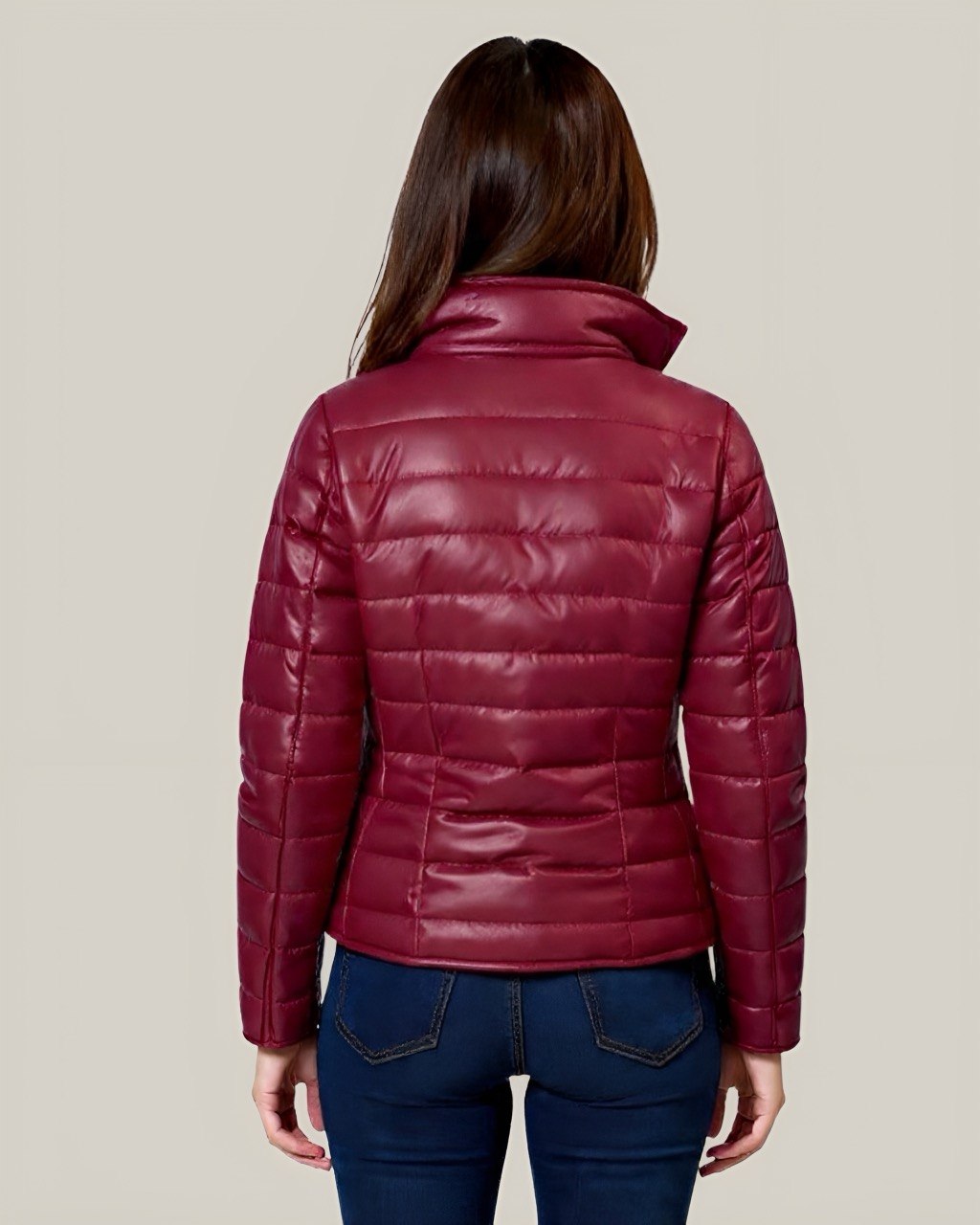 Chaqueta acolchada biker semibrillante para mujer INOLVIDABLE