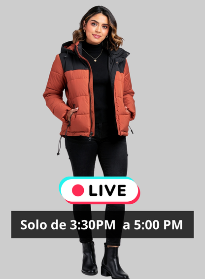 Chaqueta Puffer Corta Bicolor