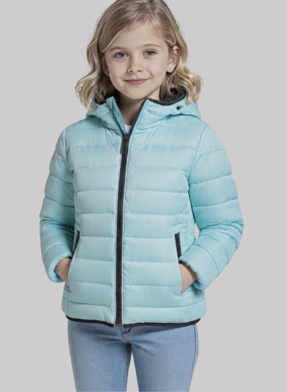 Chaqueta acolchada semibrillanete para niña INOLVIDABLE
