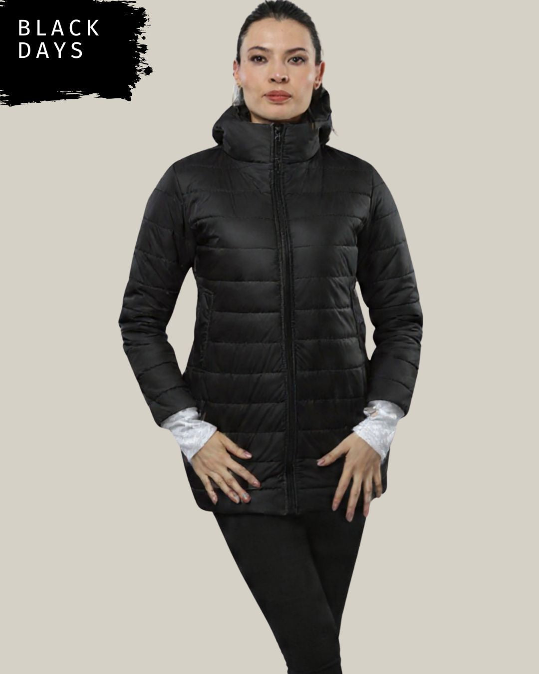 Gaban largo acolchado con guantes ajustables para mujer INOLVIDABLE