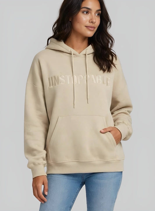 Hoodie con capota  kamel en algodon unstoppable para mujer INOLVIDABLE