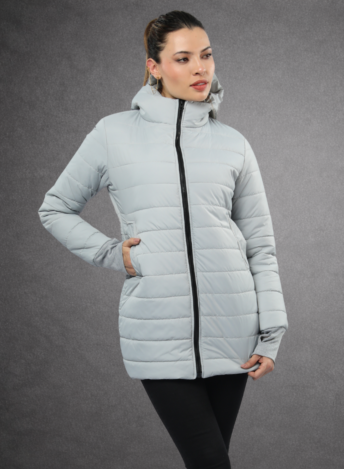 Gaban largo acolchado con guantes ajustables para mujer INOLVIDABLE