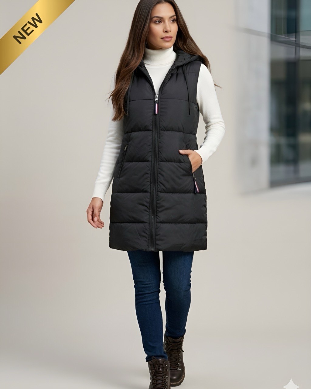 Chaleco largo acolchado para mujer INOLVIDABLE