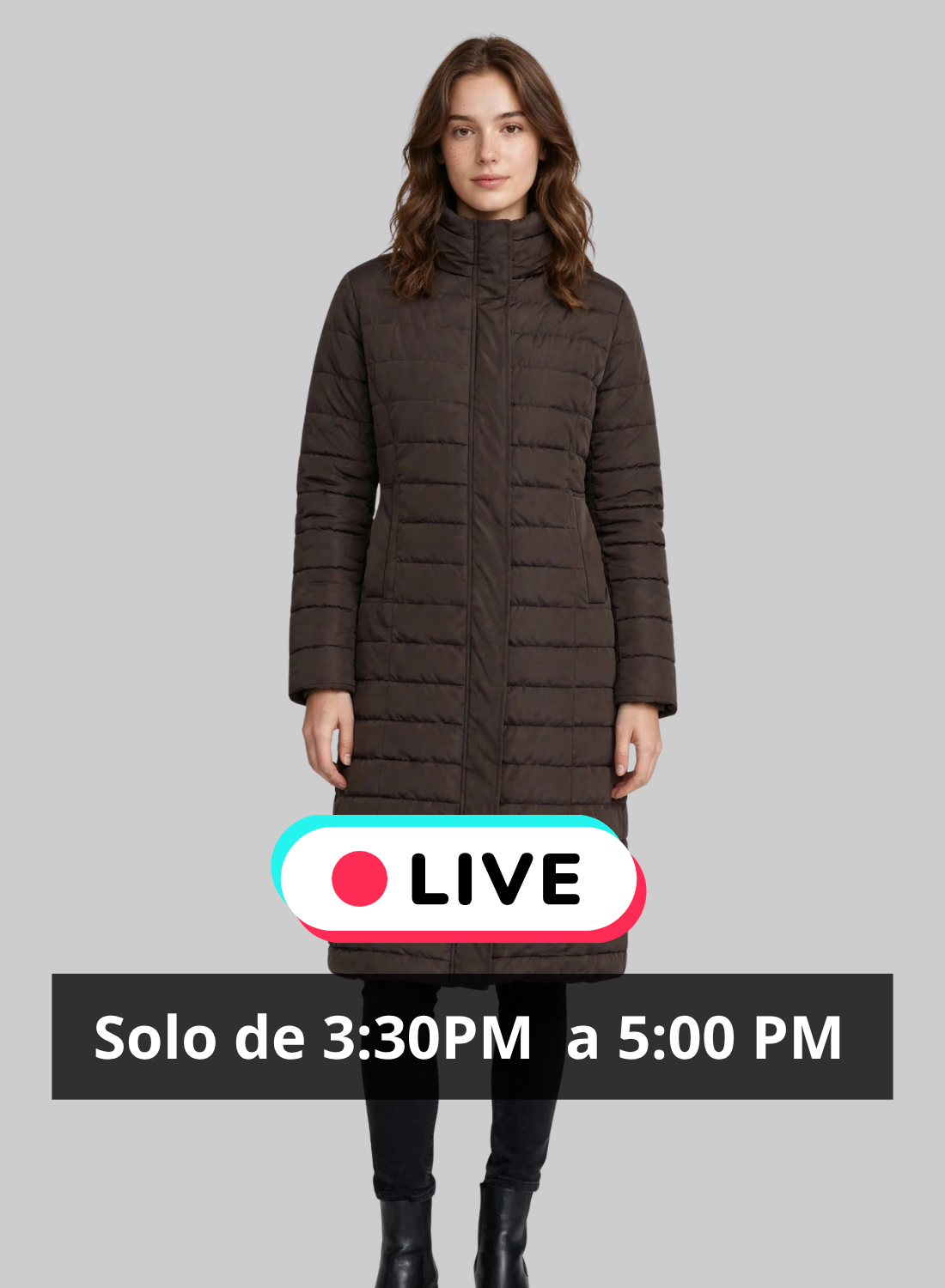 Abrigo Puffer Largo Mujer