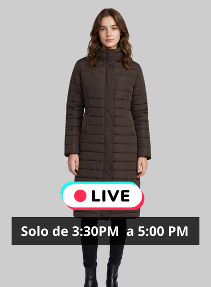 Abrigo Puffer Largo Mujer