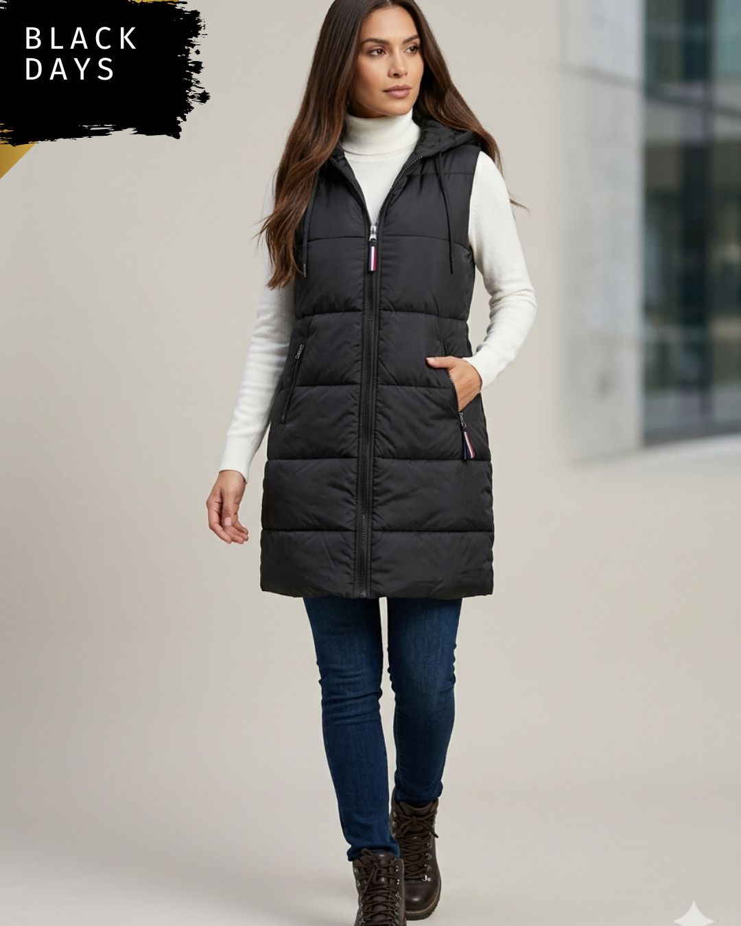 Chaleco largo acolchado para mujer INOLVIDABLE