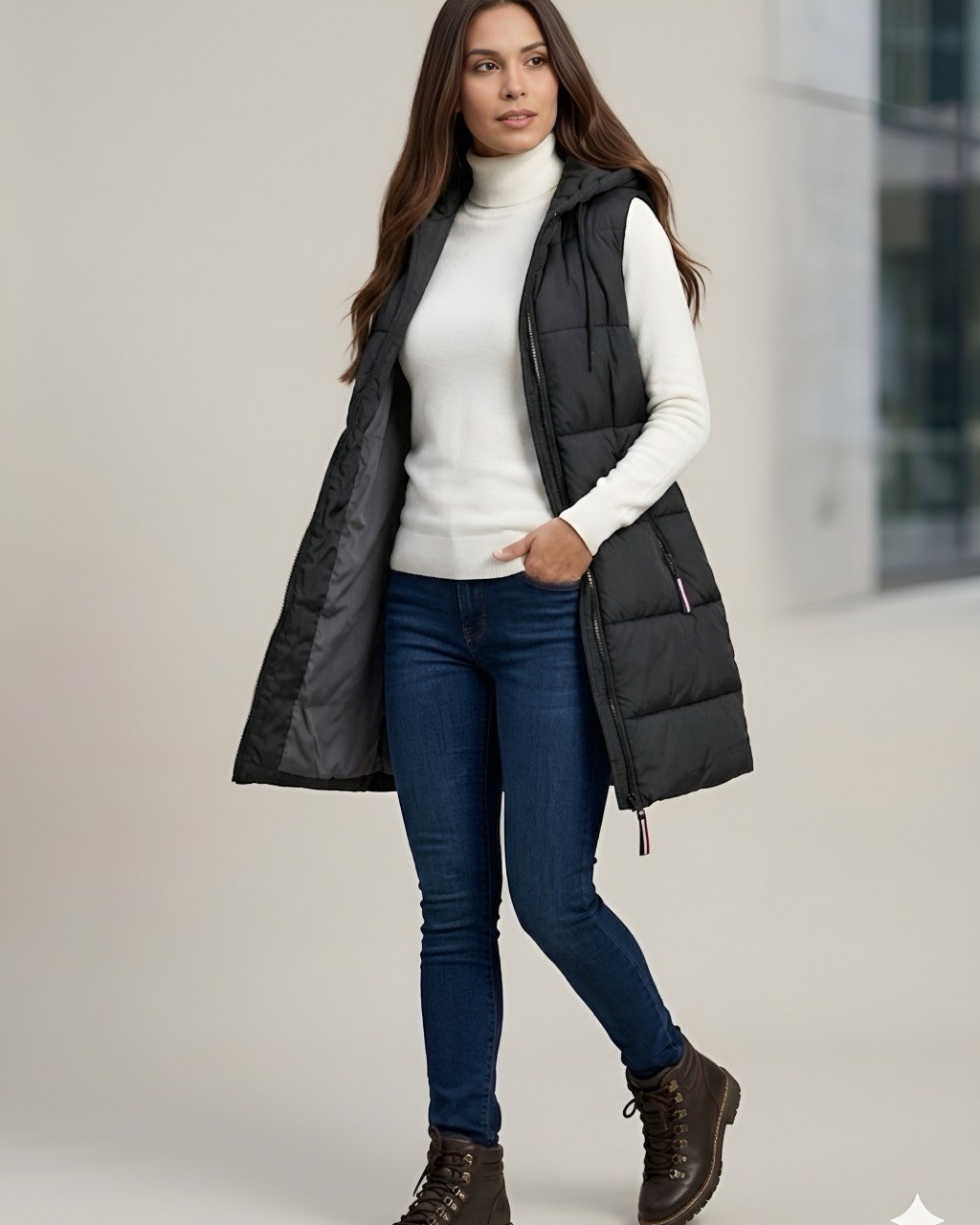 Chaleco largo acolchado para mujer INOLVIDABLE