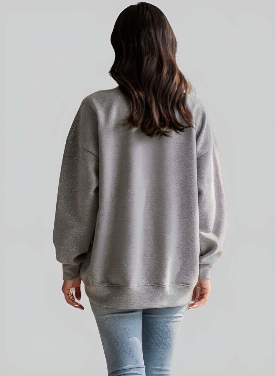Buzo en algodon cuello redondo gris para mujer INOLVIDABLE