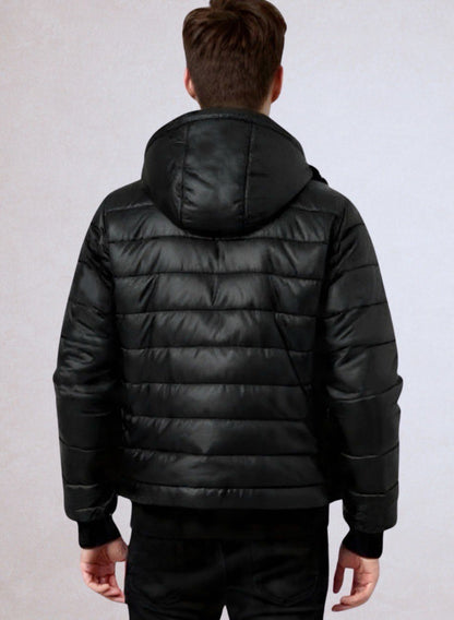Chaqueta acolchada semibrillante negra para hombre INOLVIDABLE