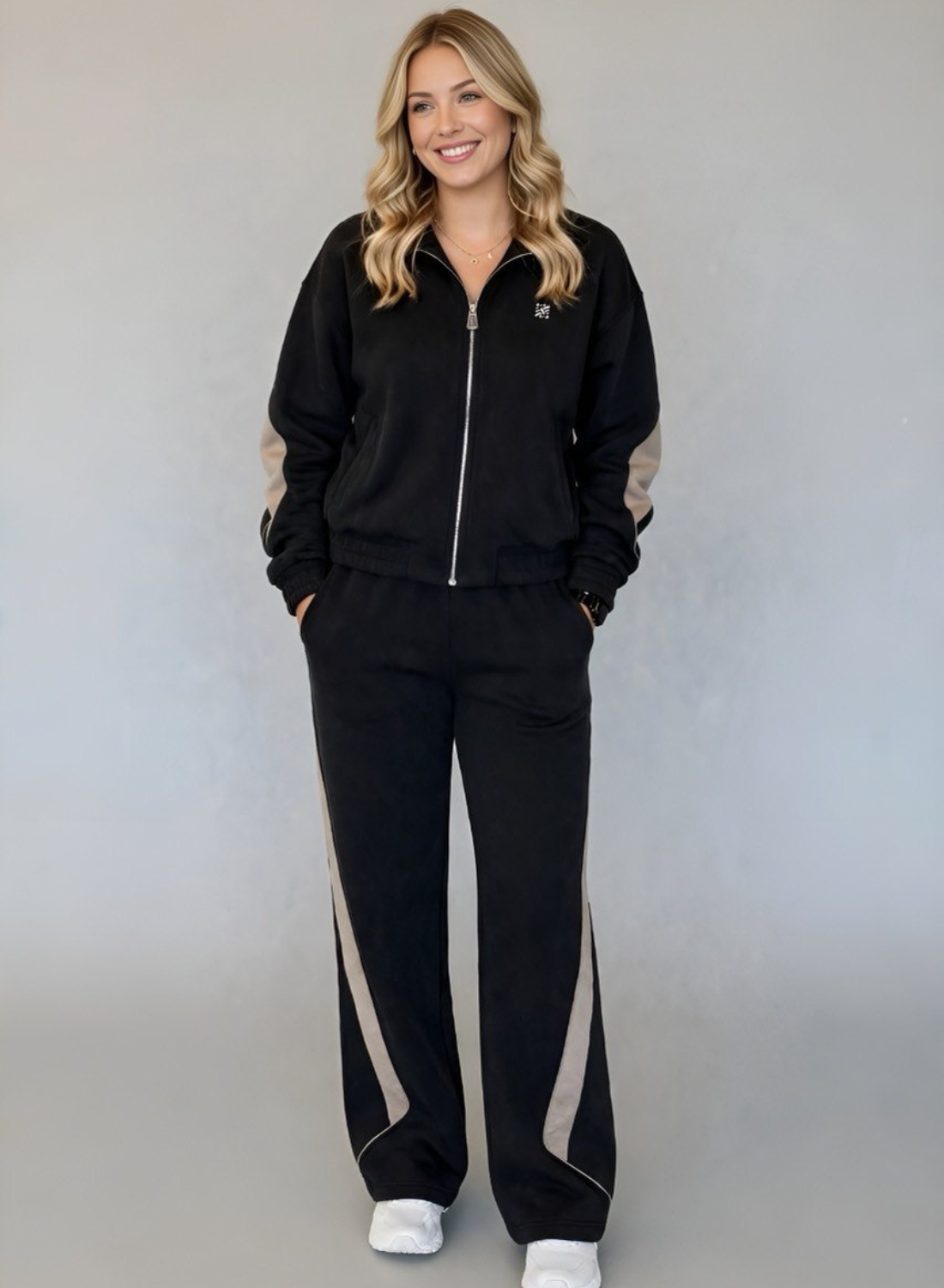 Set deportivo Negro de chaqueta