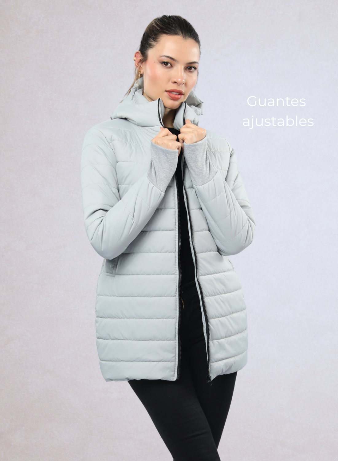Gaban largo acolchado con guantes ajustables para mujer INOLVIDABLE