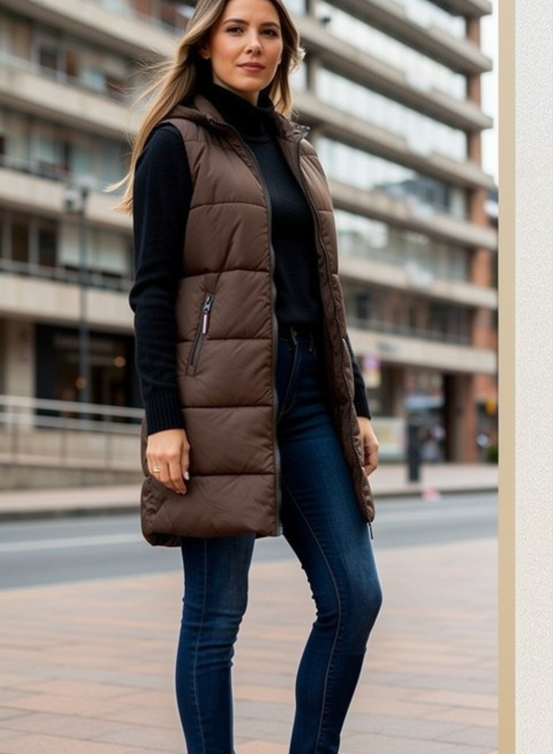 Chaleco largo acolchado para mujer INOLVIDABLE