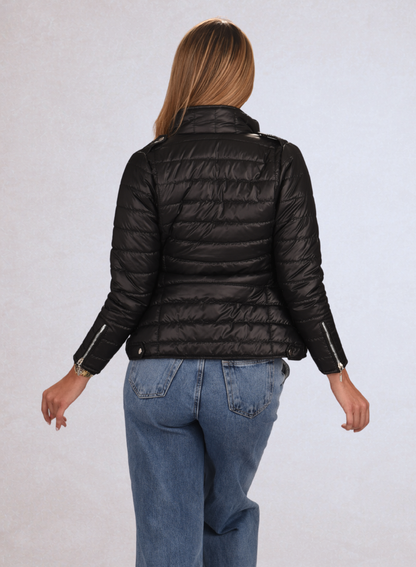 Chaqueta acolchada biker semibrillante para mujer INOLVIDABLE