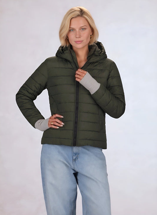 chaqueta acolchada con guantes ajustables para mujer INOLVIDABLE