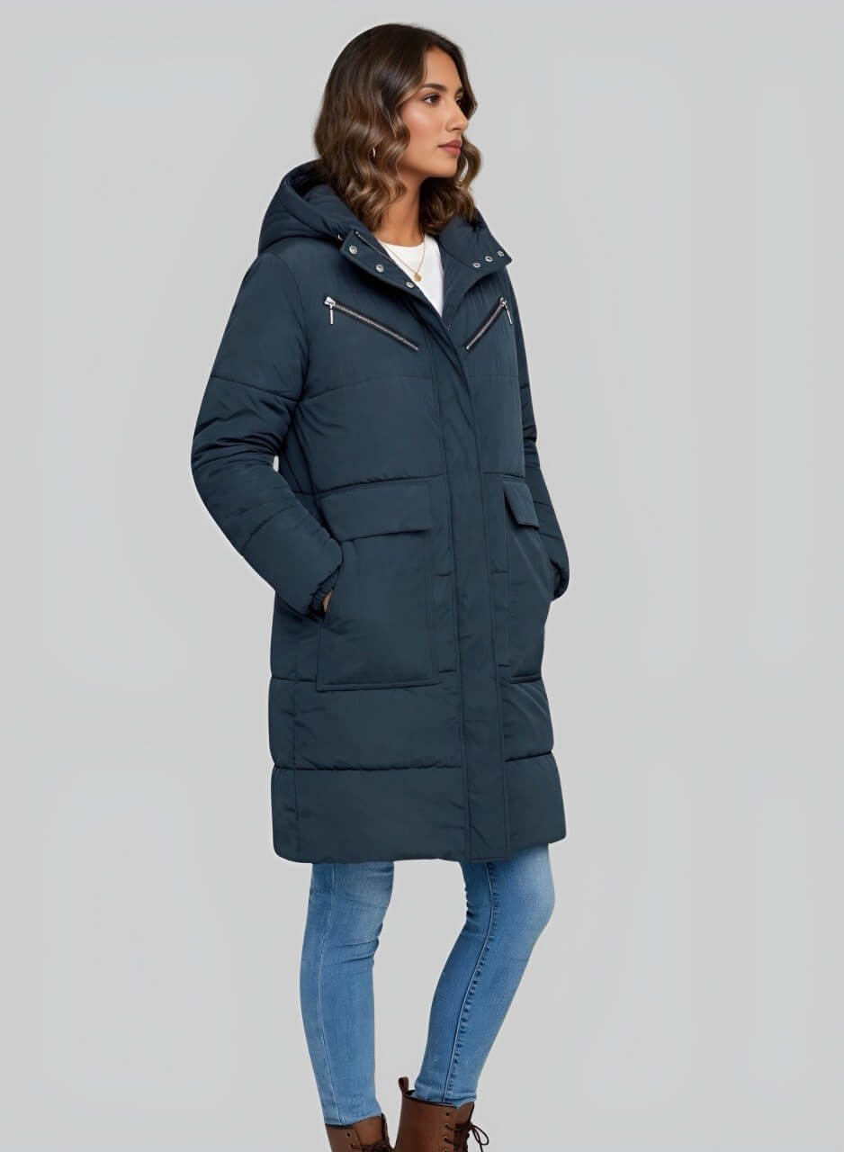 Gabán largo acolchado para mujer semi oversize Titán INOLVIDABLE