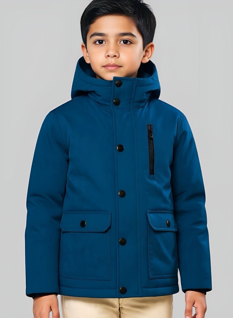 Abrigo acolchado parka azul para niño INOLVIDABLE