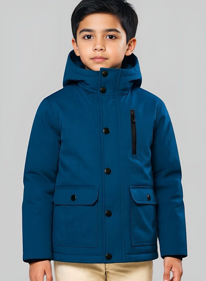 Abrigo acolchado parka azul para niño INOLVIDABLE