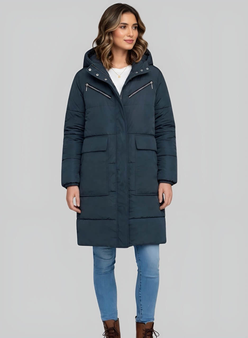 Gabán largo acolchado para mujer semi oversize Titán INOLVIDABLE