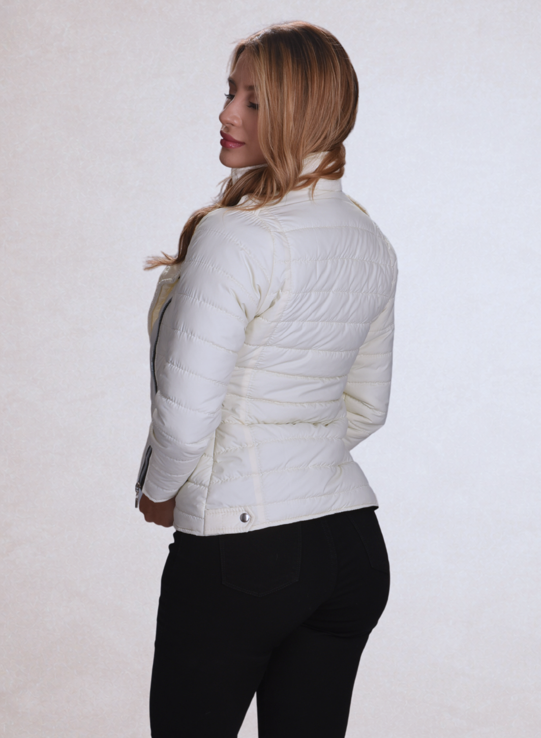 Chaqueta acolchada biker semibrillante para mujer INOLVIDABLE