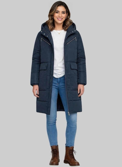 Gabán largo acolchado para mujer semi oversize Titán INOLVIDABLE