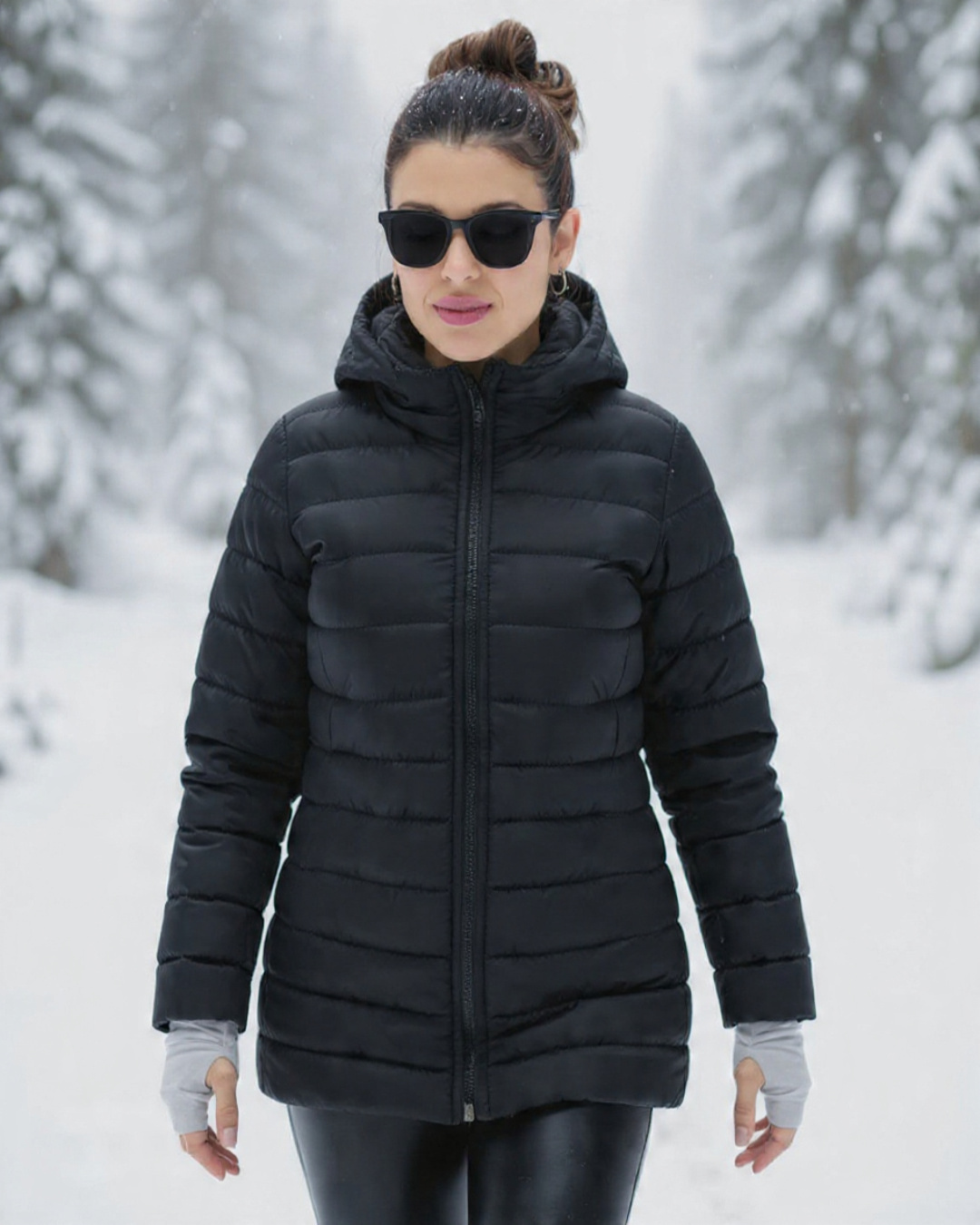 Gaban largo acolchado con guantes ajustables para mujer INOLVIDABLE