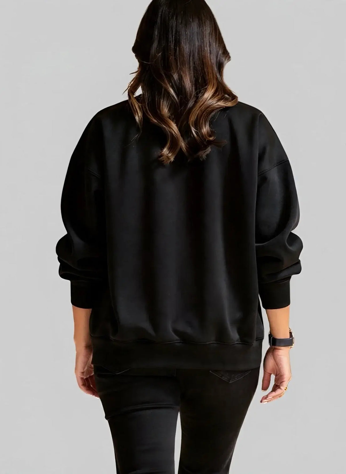 Buzo negro en algodon cuello redondo moonlight para mujer INOLVIDABLE