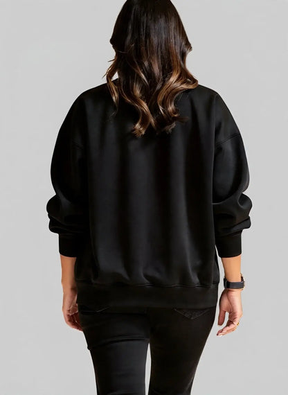 Buzo negro en algodon cuello redondo moonlight para mujer INOLVIDABLE