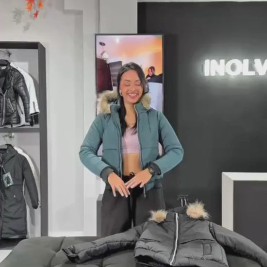 Chaqueta convertible a chaleco con peluche en la capota para mujer INOLVIDABLE