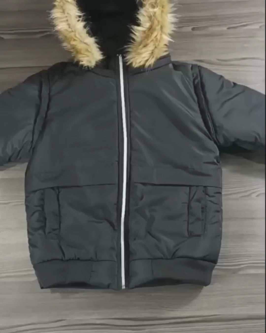 Chaqueta convertible a chaleco con peluche en la capota para mujer INOLVIDABLE