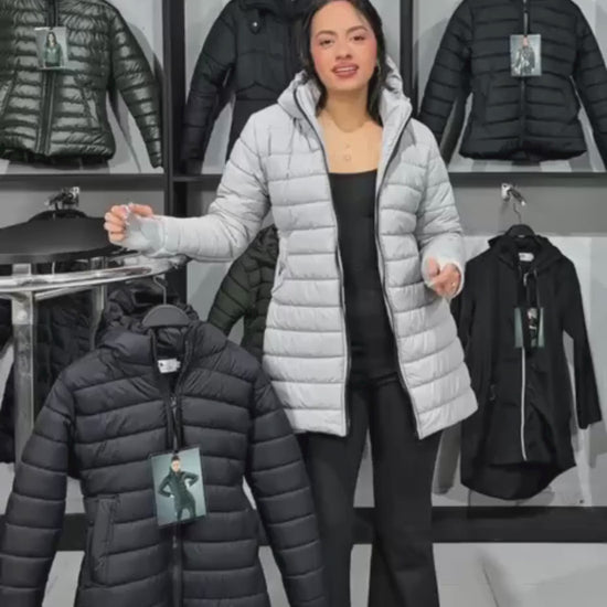 Gaban largo acolchado con guantes ajustables para mujer INOLVIDABLE