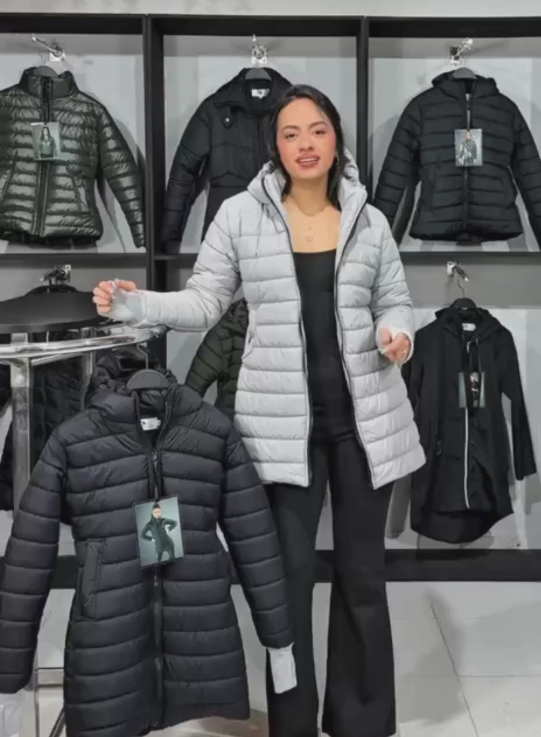 Gaban largo acolchado con guantes ajustables para mujer INOLVIDABLE