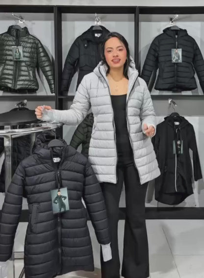 Gaban largo acolchado con guantes ajustables para mujer INOLVIDABLE