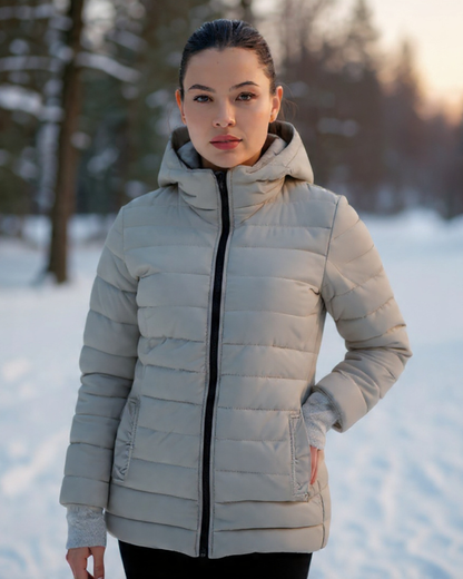 Gaban largo acolchado con guantes ajustables para mujer INOLVIDABLE